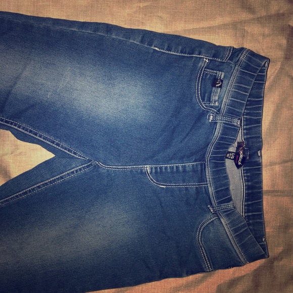 Girls Medium Wash Jeggings - Picture 1 of 5